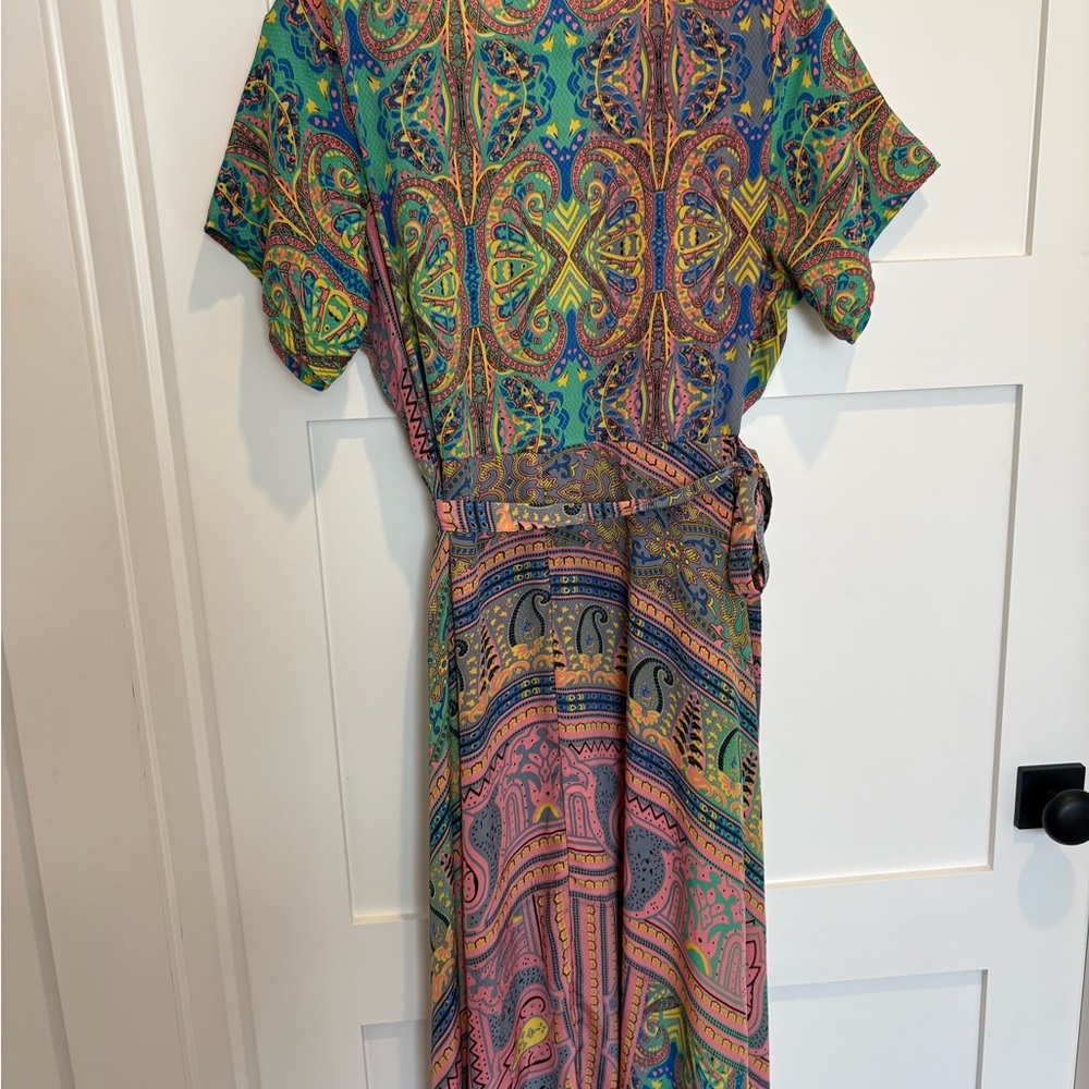 Karma highway wrap tie silk dress. - Picture 4 of 6